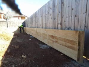 Timber retaining wall